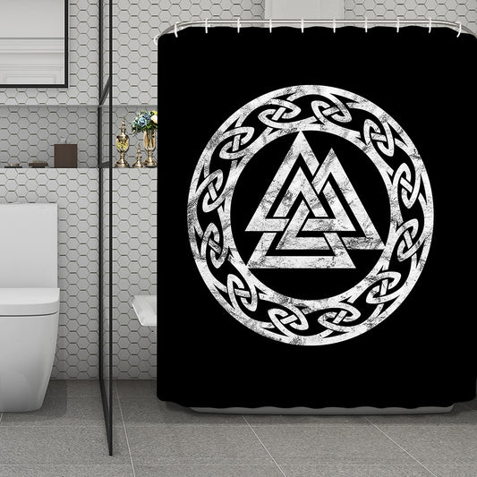 Viking Valhalla Symbol Print Polyester Shower Curtain