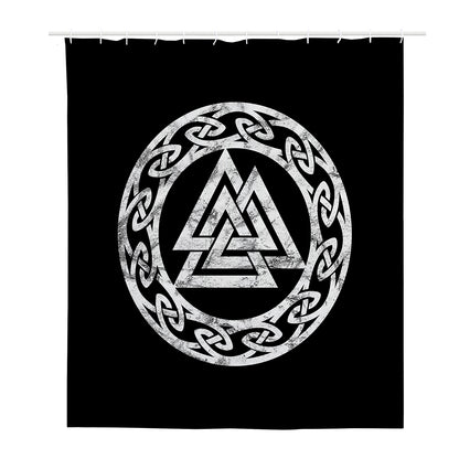 Viking Valhalla Symbol Print Polyester Shower Curtain