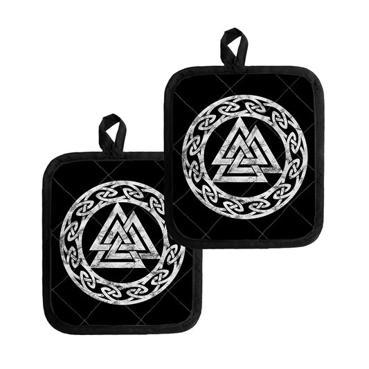 Viking Valhalla Symbol Print Pot Holders