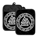 Viking Valhalla Symbol Print Pot Holders With Pocket