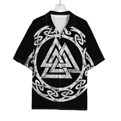 Viking Valhalla Symbol Print Rayon Hawaiian Shirt