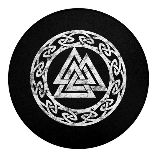 Viking Valhalla Symbol Print Round Blanket