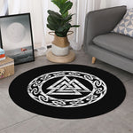 Viking Valhalla Symbol Print Round Rug