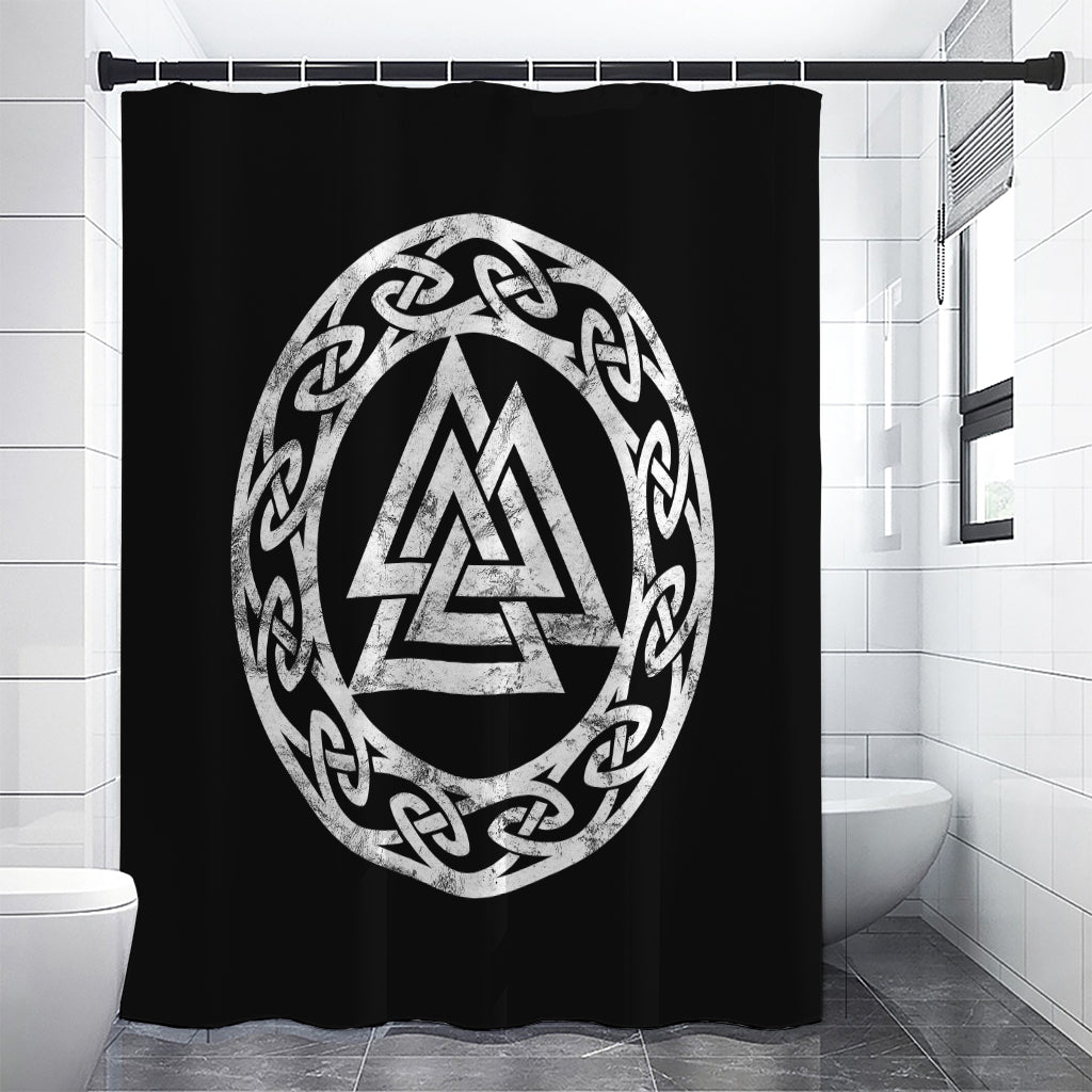 Viking Valhalla Symbol Print Shower Curtain