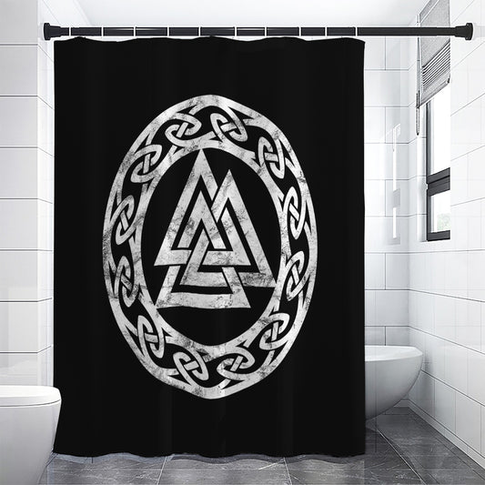 Viking Valhalla Symbol Print Shower Curtain
