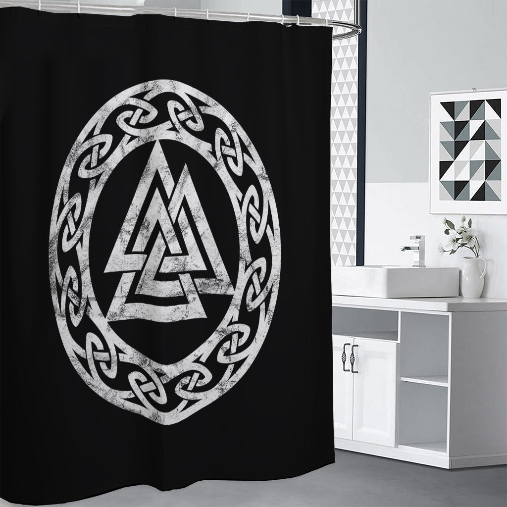 Viking Valhalla Symbol Print Shower Curtain