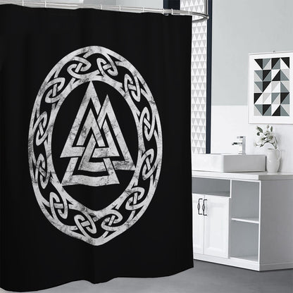 Viking Valhalla Symbol Print Shower Curtain