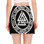 Viking Valhalla Symbol Print Side Slit Mini Skirt