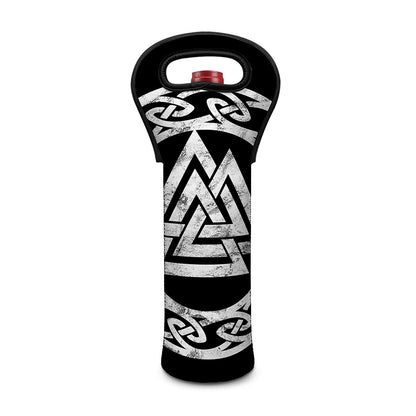 Viking Valhalla Symbol Print Single Neoprene Wine Tote