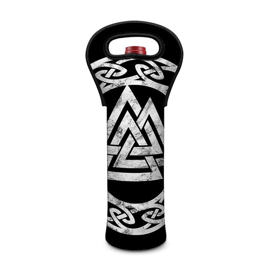 Viking Valhalla Symbol Print Single Neoprene Wine Tote