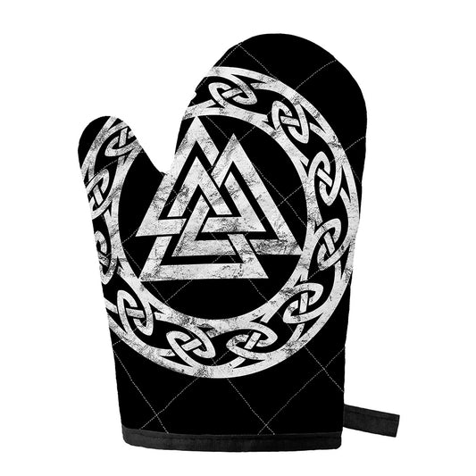 Viking Valhalla Symbol Print Single Oven Mitt