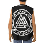 Viking Valhalla Symbol Print Sleeveless Baseball Jersey