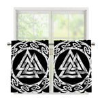 Viking Valhalla Symbol Print Tier Curtains