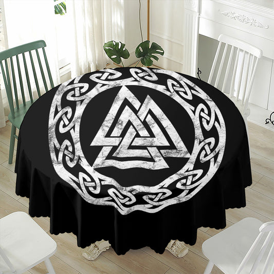 Viking Valhalla Symbol Print Waterproof Round Tablecloth