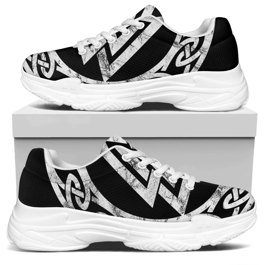 Viking Valhalla Symbol Print White Chunky Shoes