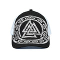 Viking Valhalla Symbol Print White Mesh Trucker Hat