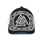 Viking Valhalla Symbol Print White Mesh Trucker Cap
