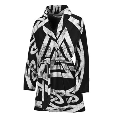 Viking Valhalla Symbol Print Women's Bathrobe