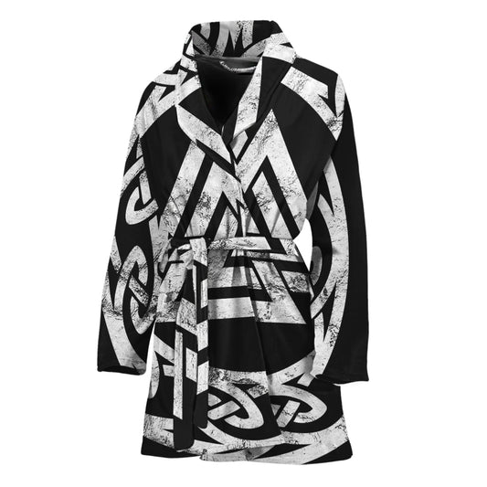 Viking Valhalla Symbol Print Women's Bathrobe
