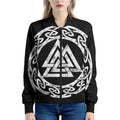 Viking Valhalla Symbol Print Women's Bomber Jacket