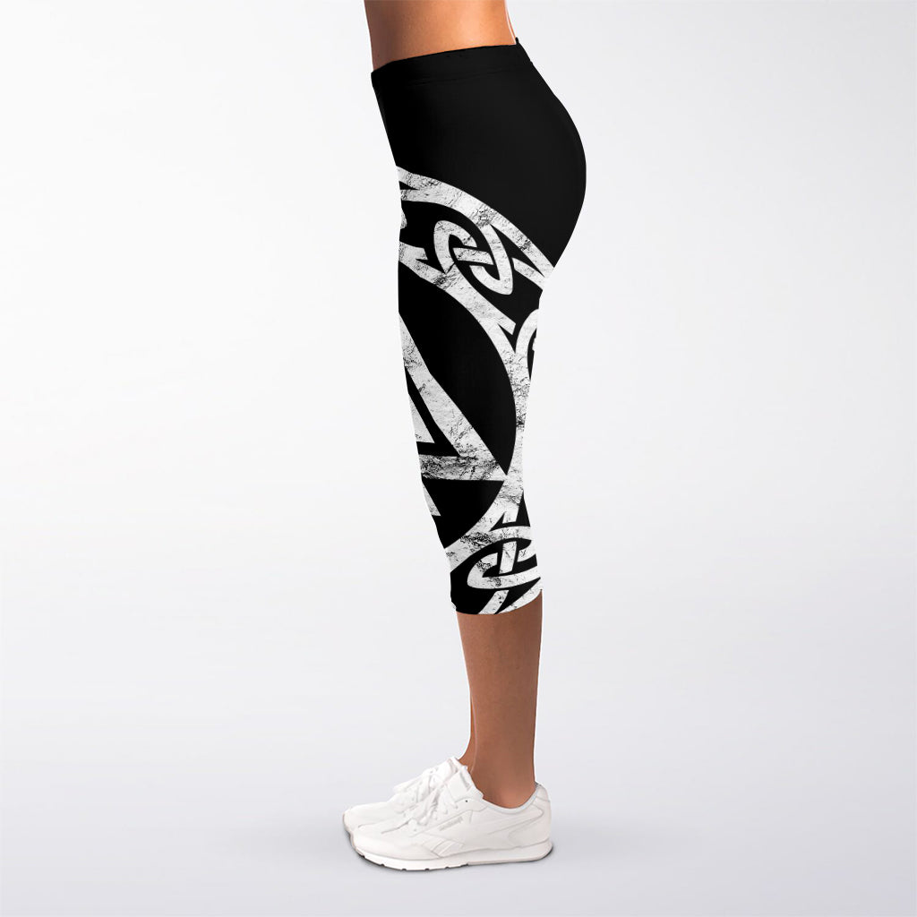 Viking Valhalla Symbol Print Women's Capri Leggings