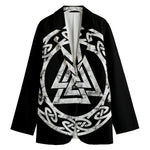 Viking Valhalla Symbol Print Women's Cotton Blazer
