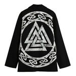 Viking Valhalla Symbol Print Women's Cotton Blazer