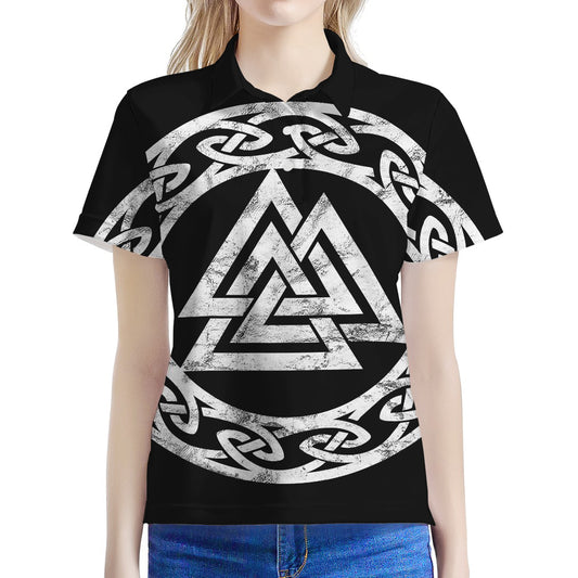 Viking Valhalla Symbol Print Women's Polo Shirt