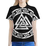Viking Valhalla Symbol Print Women's Polo Shirt