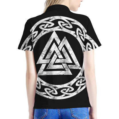 Viking Valhalla Symbol Print Women's Polo Shirt