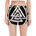 Viking Valhalla Symbol Print Women's Split Running Shorts