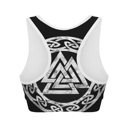 Viking Valhalla Symbol Print Women's Sports Bra