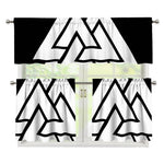 Viking Valknut Symbol Print 3 Piece Kitchen Curtains