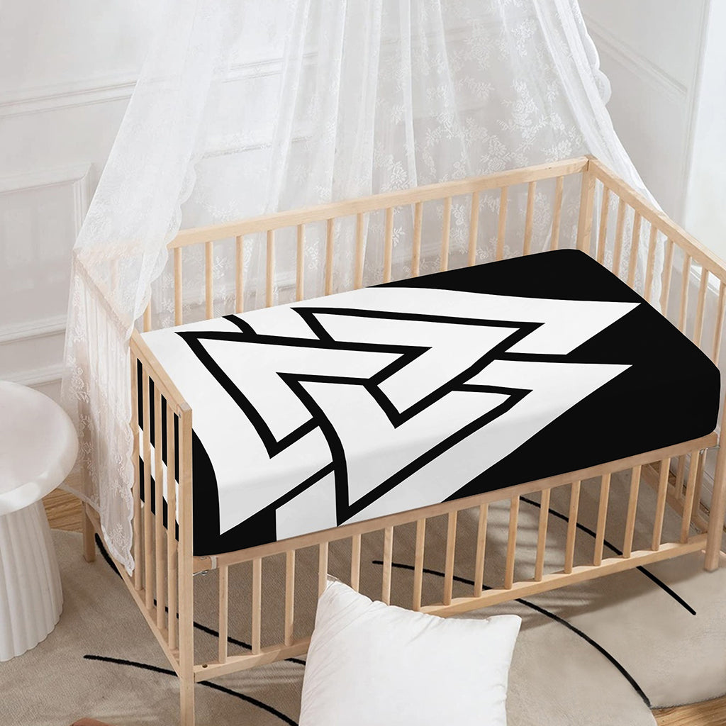 Viking Valknut Symbol Print Baby Crib Sheet