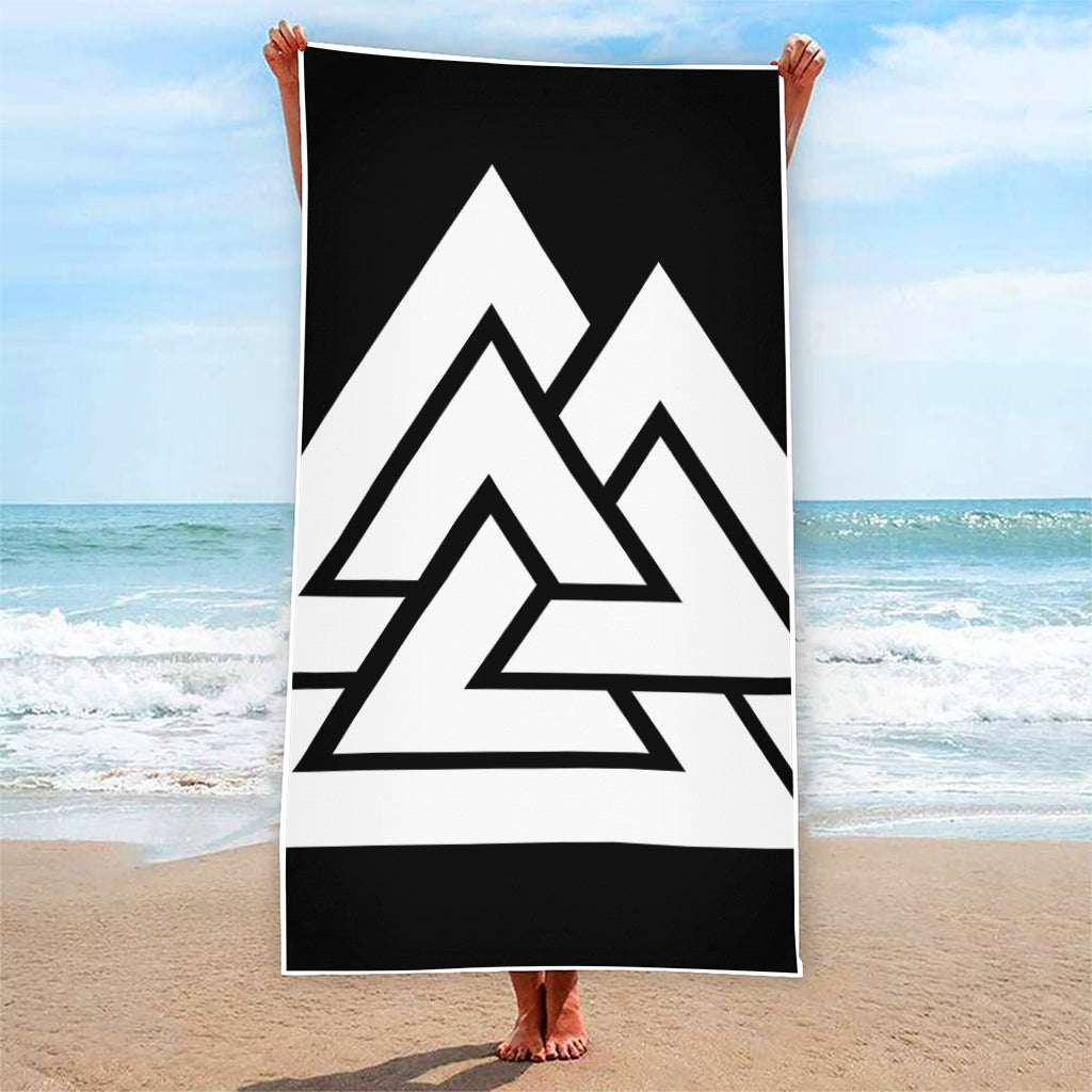 Viking Valknut Symbol Print Beach Towel