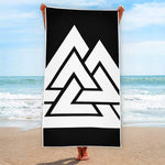 Viking Valknut Symbol Print Beach Towel