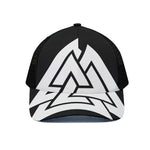 Viking Valknut Symbol Print Black Mesh Trucker Cap