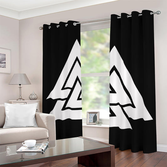 Viking Valknut Symbol Print Blackout Grommet Curtains