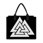 Viking Valknut Symbol Print Canvas Tote Bag