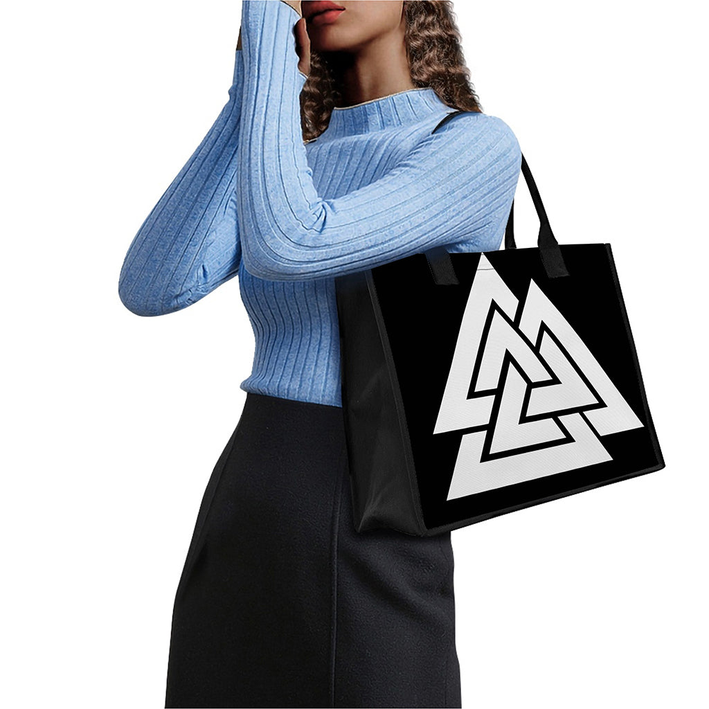 Viking Valknut Symbol Print Canvas Tote Bag