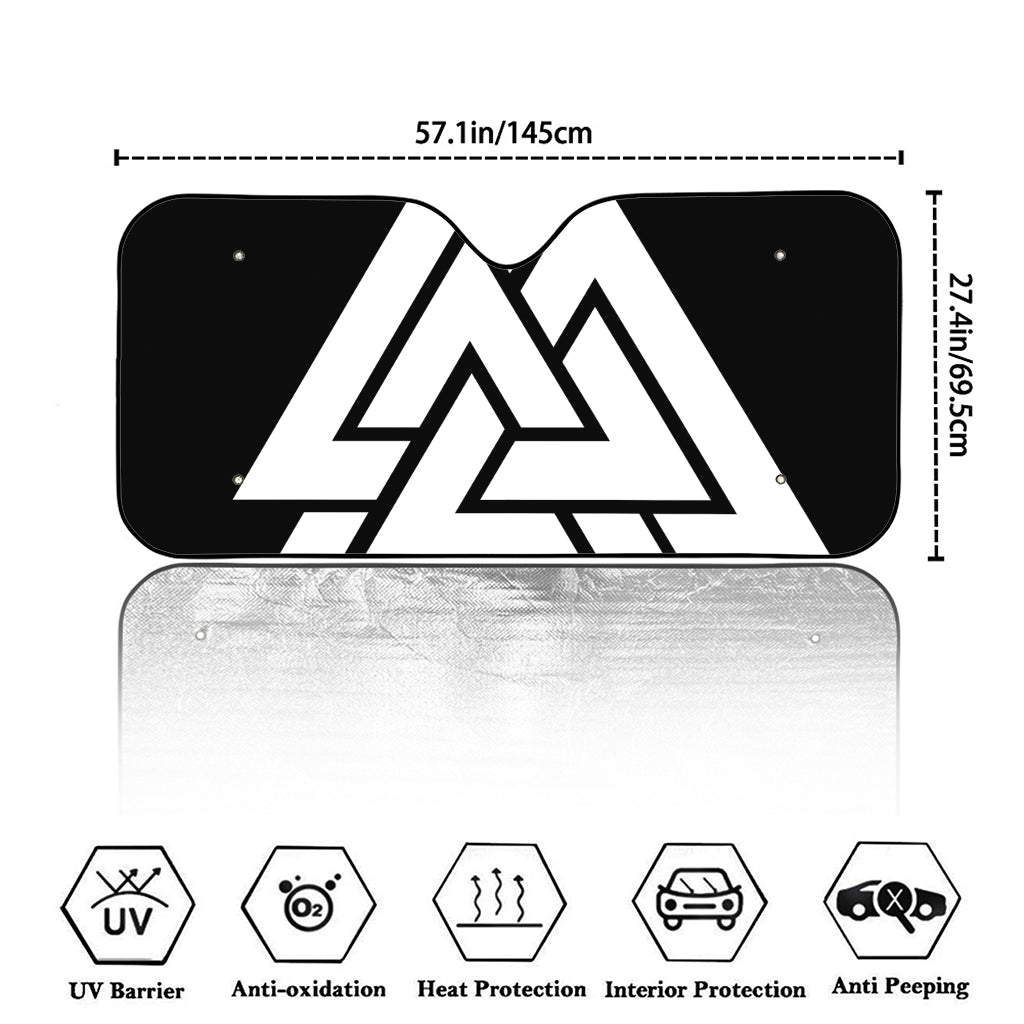 Viking Valknut Symbol Print Car Windshield Sun Shade