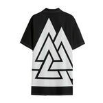 Viking Valknut Symbol Print Cotton Hawaiian Shirt
