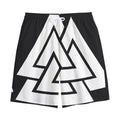 Viking Valknut Symbol Print Cotton Shorts