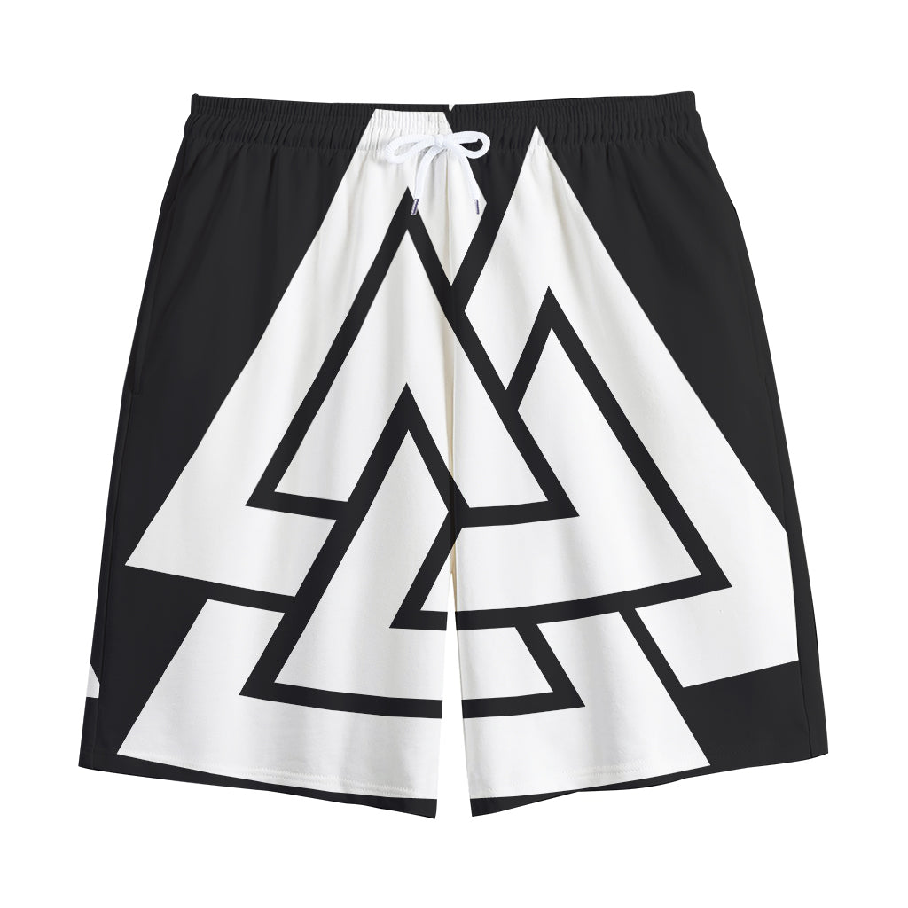 Viking Valknut Symbol Print Cotton Shorts