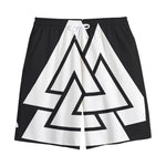 Viking Valknut Symbol Print Cotton Shorts