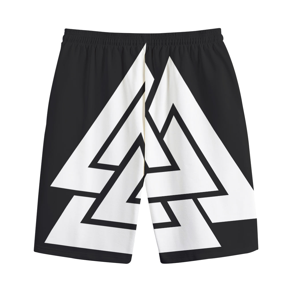 Viking Valknut Symbol Print Cotton Shorts