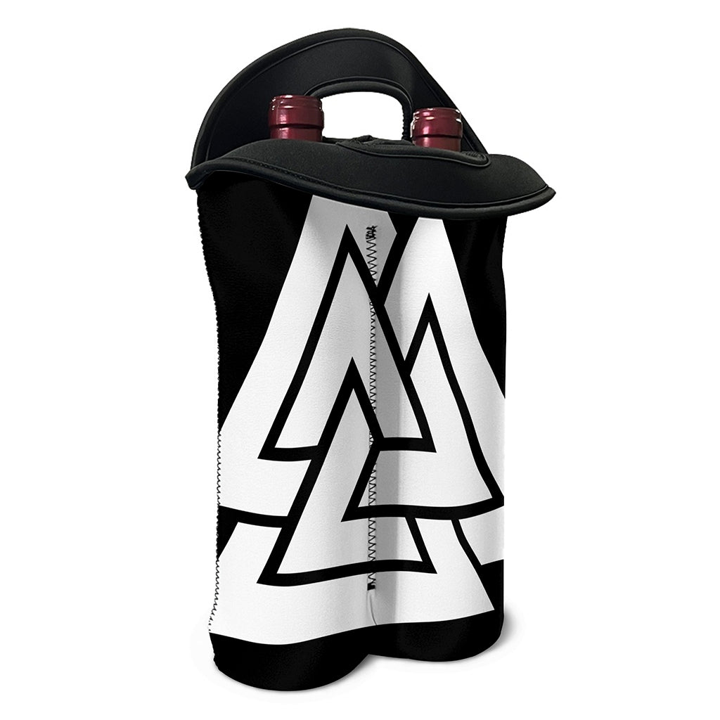 Viking Valknut Symbol Print Double Neoprene Wine Tote
