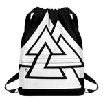 Viking Valknut Symbol Print Drawstring Backpack