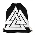 Viking Valknut Symbol Print Drawstring Bag