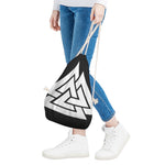 Viking Valknut Symbol Print Drawstring Bag